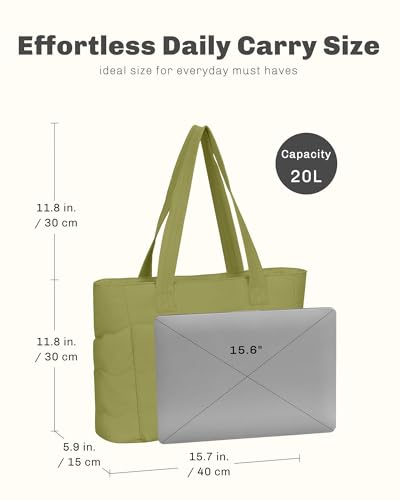 Hynes Eagle Tote Bag for Women Quilted Travel Bag Lightweight Puffer Tote Shoulder Handbag with Compartments Work/Gym/Teacher - Image 4