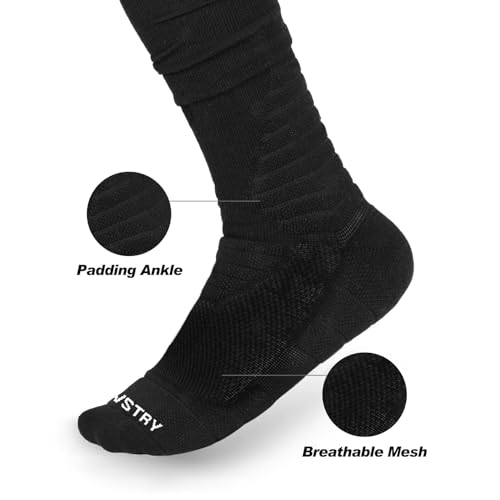 Scrunched Football Socks, Extra Long Cushioned Athletic Socks for Men and Women3