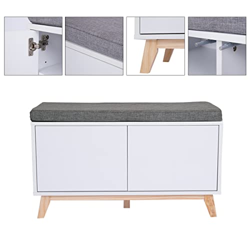 Heute Scarpiera con 2 ante, scarpiera con cuscino