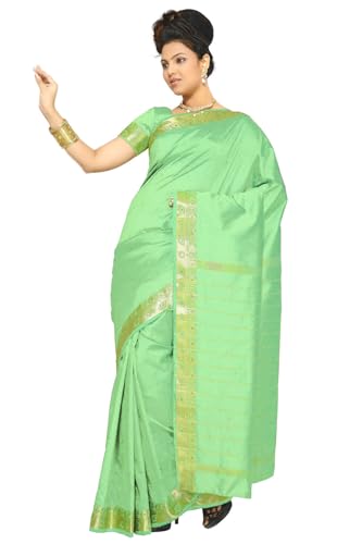Sanskruti India Womens Indian Ethnic Traditional Banarasi Art Silk Saree Sari Wrap Fabric Dress Drape