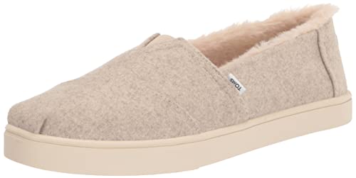 TOMS Women_Sneaker_Dark Natural Two Tone Felt/Faux Shea, Women's Sneakers, Dark Natural, 5.5 UK