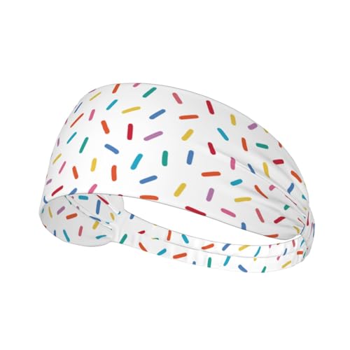 Colorful Donut Sprinkles Candy Donut Confetti Sports Headbands for Men and Women Sweatbands for Moisture Wicking Suitable for Fitness Running Cycling Hiking Yoga Football Exercise