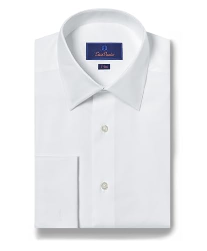 Mens Trim Fit Micro Birdseye French Cuff Dress Shirt