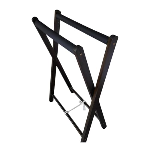 バドミントンラケット収納ラック 頑丈設計 テニスラケットスタンド 木製 43×66cm 家庭学校ガレージ用 (ダークブラウン)