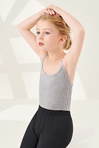 Anktry 2-8 Years Little Girls Solid Colors Soft Camisole Undershirts 4 Pack Kids Comfort Breathable Tank Tops, Pink + White + Black + Grey, 3-4T #TOP5