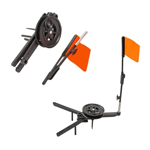 UPOINME 2pcs Fishing Tackle Marker Flags Fishing Equipment Gears Tip Up Strikes Indicators Fishing Rod Tip Up with Poles Flags