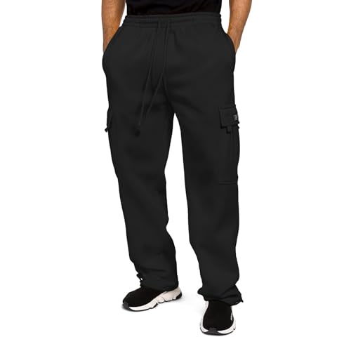 Men Cargo Sweatpants Baggy Elastic Waist Casual Sweatpant Open Bottom Athletic Jogger Pants Fall Winter Fashion2