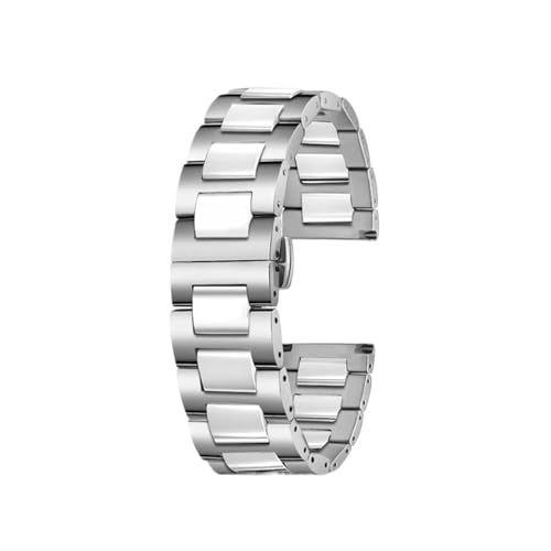 Z~bNvoh NCbN[X`F[ 18mm 20mm 22mm fB[X Y ubN zCg(Silver-White,18mm)