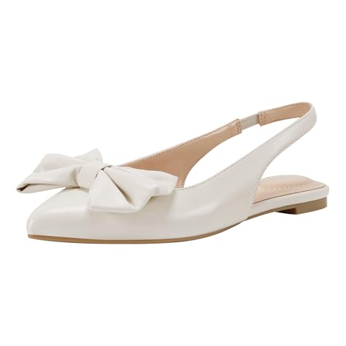 Bandolino Women's Simona Ballet Flat, Ivory 150, 5.5