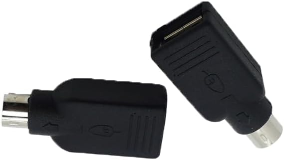 Replacement USB to PS2 Adapter, USB Female to PS/2 Male Keyboard and Mouse Adapter Converter (Black, 2-Packs)