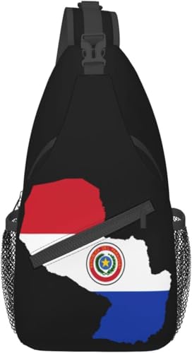 Mochila bandolera unisex estilo mapamundi Paraguay miniatura 1