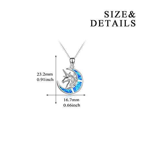 Yfn Unicorn Necklace Created Opal Pendant Jewelry 925 Sterling Silver Unicorn Gift For Women Girls (Unicorn Necklace) #TOP1