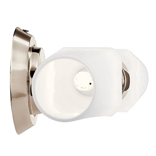 Image of Kichler Truby 19.75 inch 2-Light Bathroom Vanity Light Fixture with Satin Etched Cased Opal Glass in Black, Modern Art Deco Wall Sconce for Bath and Mirror (4.75 inch x 4.5 inch x 20.75 inch), 55074BK