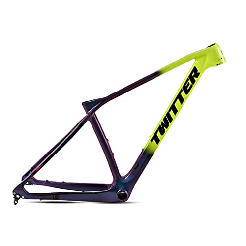 HIMALO Carbon Bike Frame 27.5er 29er Hardtail Mountain Bike Frame 15'' 17'' 19'' XC Disc Brake Frame Thru Axle 12 * 142mm Internal Routing(Yellow,15'')