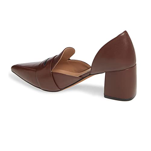 FOWT D'Orsay High Heels Pumps for Women Side Cut Out Loafers Lightweight Pointed Toe Two Toned Shoes Slip On Faux Leather Dress Comfy Casual Office Walking Pumps Size 4-16 US4