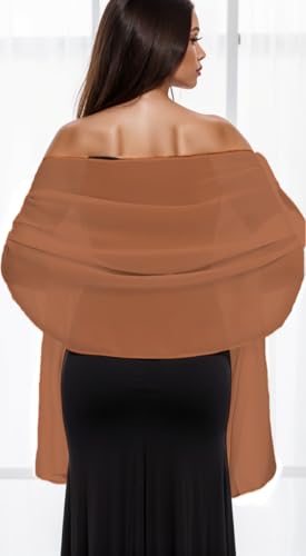Wander Agio Womens Shawl Party Wraps Evening Dress Bridesmaid Long Scarves for Wedding Lightweight Chiffon Translucent2