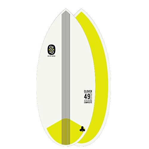 Skim One Sports and Outdoor's Slicer Original Skimboarding-49 Pulgadas Epoxy Series, Amarillo Negro, 49 Pulgadas
