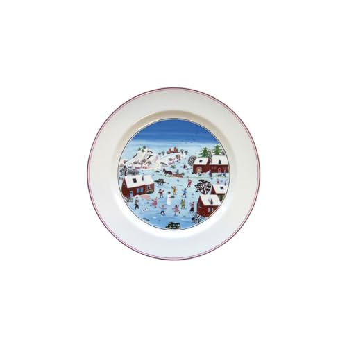 TAVOLA FESTIVE. Non c'è niente come un pasto abbondante per celebrare le vacanze. Le vignette colorate su questi piatti piani da 10,5 pollici sono una vera festa per gli occhi. Questa collezione natalizia in edizione limitata è realizzata in porcellana di alta qualità. Lavabile in lavastoviglie e adatta al microonde. Prodotto in Germania.