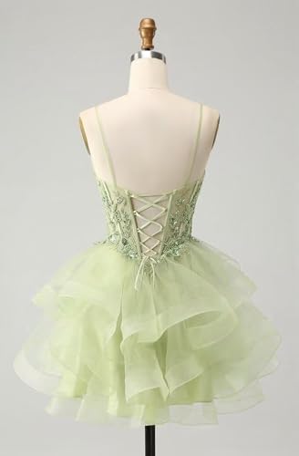 Tiered Tulle Homecoming Dresses for Teens Lace Appliques DAMA Dresses for Quinceanera Short Prom Dress3