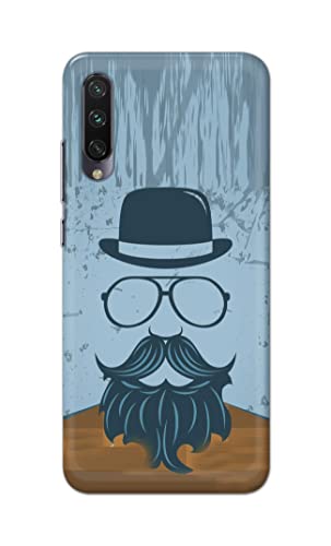 Image of PRINTFIDAA Mustache Beard and Hairstyle Hipster in Glasses Printed Designer Hard Case for Mi A3 / Mi CC9e Back Cover -(e) RPM1002