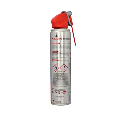 NIGRIN Keramik, Ketten-Sprühfett, 400 ml, vollsynthetisch, schützt vor Verschleiß, minimiert Leistungsverluste