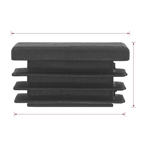 Image of 32 Pcs 1-1 /3 Inch Square Tubing End Caps, Plastic End Caps Insert Finishing Plug for Chair Legs, Pipe Post, Table Legs (Black, 35x35mm)