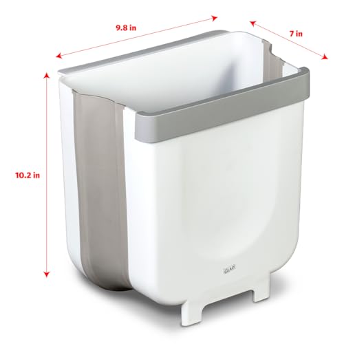 Glad Roomate Collapsible Waste Bin | Compact Travel Trash Can with Space-Saving Expandable Design | Indoor and Outdoor Disposal Basket, 2 Gallon, White - image 3