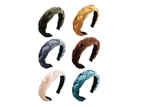 6 Pack Velvet Headbands Thick headband Vintage Wide Headband Knot Turban Headband for Women Girls Fashion Hair Accessories