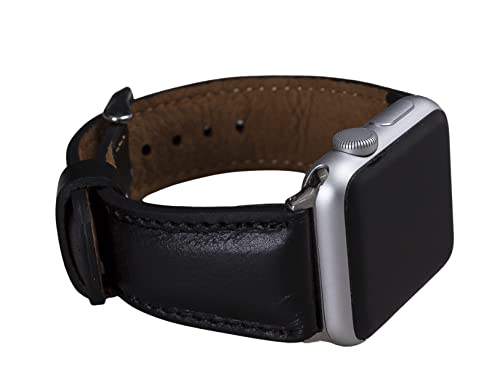 Full Grain Leather Black Band for Apple Watch series 1-11, SE 1-3, Ultra 1-3