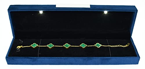 Moon Bracelet/Chain Box with LED Light (Blue Velvet) 9.0 x 2.5