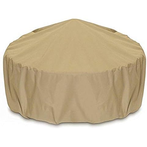Two Dogs Designs 2D-FP48005 Fire Pit Cover With Level 4 UV Protection, 48-Inch, Khaki Cover