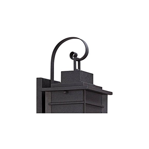 Franklin Iron Works Bransford Traditional Rustic Outdoor Wall Light Fixture Lantern Black Specked Gray 17" Clear Glass Panels For Exterior House Porch Patio Outside Deck Garage Yard Front Door Home #TOP7