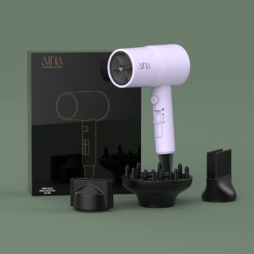Image of AINA Hair Dryer with Diffuser,Comb Full-Featured Blow Dryer 110V(Purple) | 3 Heat /2 Speed;Cold shut button;Lightweight;Compact Size;High Temp;Low Airflow;Same Results;Less Expense