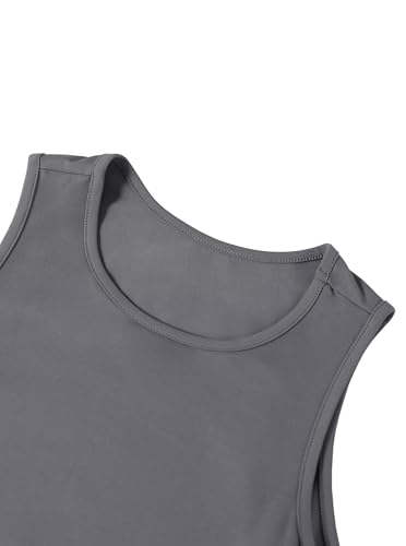 Image of LovelyWholesale Women Sexy Cut Out Crop Tank Tops Crew Neck Summer Sleeveless Top