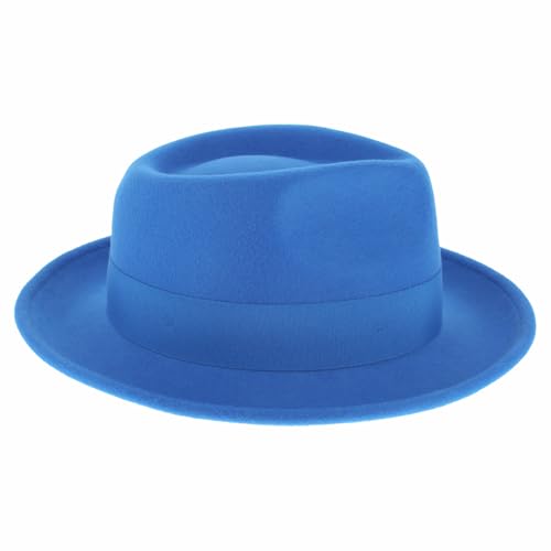 Image of Belfry Gangster Men's Fedora - Crushable 100% Wool Felt Hat, Stain Resistant & Travel Friendly Dress Fedora