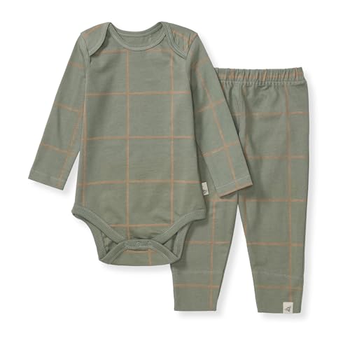 Image of Burt's Bees Baby Unisex Baby Bodysuit & Pant Set, 100% Organic Cotton
