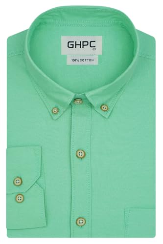 GHPC 100% Cotton Plain Solid Full Sleeves Regular Fit Casual Shir...