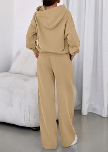 Image of PRETTYGARDEN Womens Sweatsuits 2 Piece Set 2026 Casual Winter Long Sleeve Hoodie Loose Wide Leg Sweatpants Fall Tracksuit