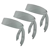 PATIKIL ヘッドタイヘッドバンド 3パック 忍者カラテヘッドバンド 調節可能なスポーツタイバック 汗をかくワークアウトヘッドバンド 男性用女性用ランニングテニスヨガ用 ダークグレー