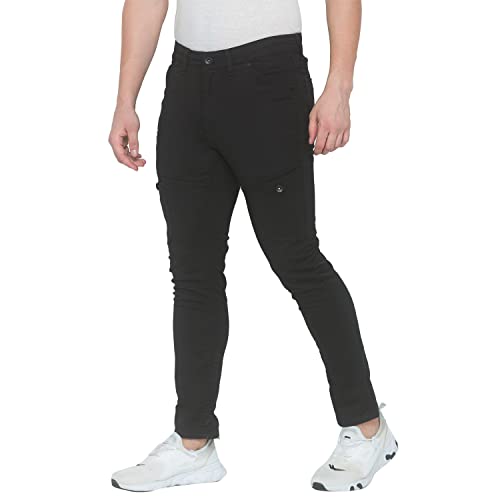 Image of Spykar Men's Cotton Jogger High-Rise Slim Fit Jeans (MACT-01BB-032)