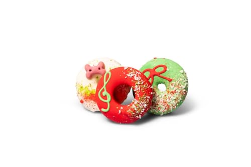 Yappy Woofmas Domuttz - Weihnachts-Hundeleckerli Geschenkbox, 3 x 70g Festliche Doggy Donuts - Hunde Adventskalender Alternative, Hund Weihnachtsstrumpf Stuffer, für Hunde von The Barking Bakery