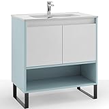 Dimensiones: mueble de baño de ancho 80 cm. Ancho 80 cm x Alto 86.8 x Profundidad 45 cm