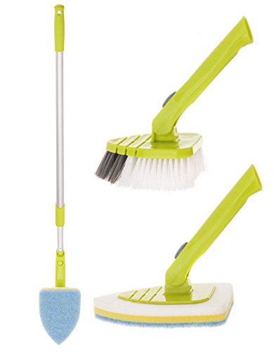 Pure Care Tile and Tub Brush and Scrubber Set with Extension Pole, Telescopes from 34