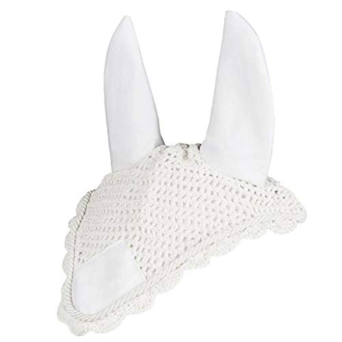 HKM, 3387, zanzariera a Cuffia per Orecchie, Colore: Bianco/Bianco, purosangue