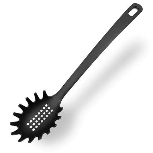 Fackelmann Servispaghetti antiaderente in Nylon alto spessore, max 200°C, lavabile in lavastoviglie, dim 33 x 6,8 cm, Linea Nero