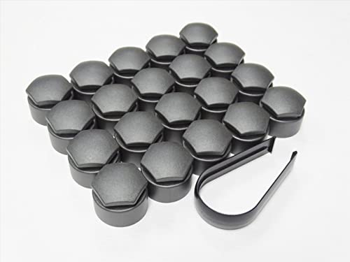 Partsdealers® Couvre-écrous de roue ronds pour Audi A1 A3 A4 A5 A6 A7 A8 TT Q3 Q5 Q7 17mm (Gris foncé mat)