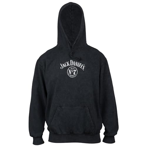 Changes Jack Daniel's Label Mineral Wash Front and Back Print Pull-Over Hoodie2