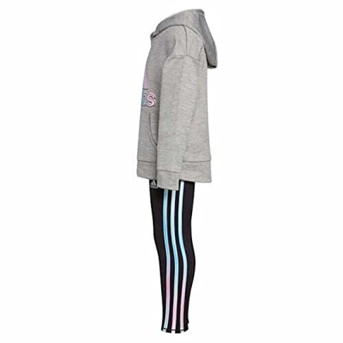 adidas Youth Girl's 2 Piece Hoodie and Legging Active Clothing Set (as1, numeric, numeric_3, regular, Grey Heather)3