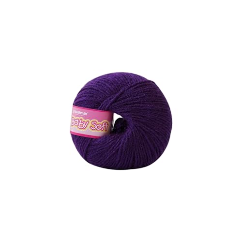 Image of Vardhman Baby Soft Yarn Pack of 6 - 4-Ply Acrylic Wool 150g Total | Soft Yarn for Knitting & Crocheting Baby Blankets, Sweaters, Toys & Accessories | 86m per 25g Ball (1, Purple)