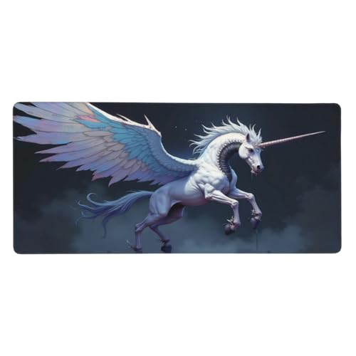 Sous-main de bureau cheval blanc magique idéal pour clavier PC et grand espace de travail